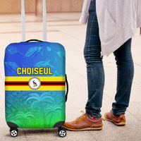 Solomon Islands Choiseul Province Day Luggage Cover Sea Turtle Tribal Pattern LT05 Blue - Polynesian Pride