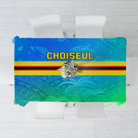 Solomon Islands Choiseul Province Day Tablecloth Sea Turtle Tribal Pattern LT05 Blue - Polynesian Pride