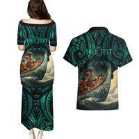 Personalised New Zealand Tamaki Herenga Waka Festival Couples Matching Puletasi Dress and Hawaiian Shirt Maori Pattern LT05 - Polynesian Pride