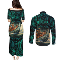 Personalised New Zealand Tamaki Herenga Waka Festival Couples Matching Puletasi Dress and Long Sleeve Button Shirt Maori Pattern LT05 - Polynesian Pride