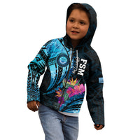 Personalised FSM Culture Day Kid Hoodie Tropical Flowers Tribal Pattern LT05 - Polynesian Pride