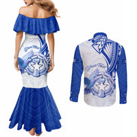 Personalised Northern Mariana Islands Commonwealth Day Couples Matching Mermaid Dress and Long Sleeve Button Shirt Simple Style LT05 - Polynesian Pride