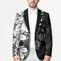 Polynesia Romantic Valentine Blazer Sea Turtle Couple With Black Plumeria