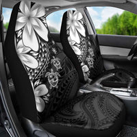 Polynesia Romantic Valentine Car Seat Cover Sea Turtle Couple With Black Plumeria