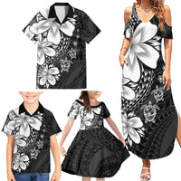 Polynesia Romantic Valentine Family Matching Summer Maxi Dress and Hawaiian Shirt Sea Turtle Couple With Black Plumeria LT05 - Polynesian Pride
