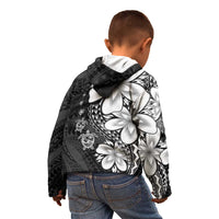 Polynesia Romantic Valentine Kid Hoodie Sea Turtle Couple With Black Plumeria