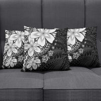 Polynesia Romantic Valentine Pillow Cover Sea Turtle Couple With Black Plumeria