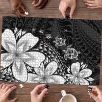Polynesia Romantic Valentine Puzzle Sea Turtle Couple With Black Plumeria