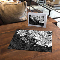 Polynesia Romantic Valentine Puzzle Sea Turtle Couple With Black Plumeria