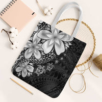 Polynesia Romantic Valentine Tote Bag Sea Turtle Couple With Black Plumeria