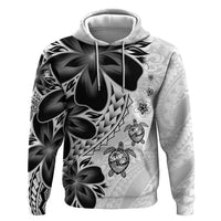 Polynesia Romantic Valentine Hoodie Sea Turtle Couple With White Plumeria