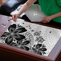 Polynesia Romantic Valentine Puzzle Sea Turtle Couple With White Plumeria