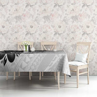 Polynesia Romantic Valentine Tablecloth Sea Turtle Couple With White Plumeria