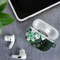 Polynesia Romantic Valentine AirPods Case Sea Turtle Couple With Aqua Gradient Plumeria