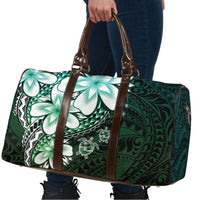 Polynesia Romantic Valentine Travel Bag Sea Turtle Couple With Aqua Gradient Plumeria