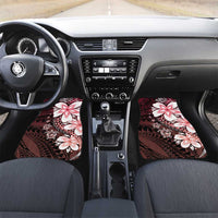 Polynesia Romantic Valentine Car Mats Sea Turtle Couple With Red Gradient Plumeria