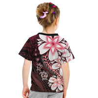 Polynesia Romantic Valentine Kid T Shirt Sea Turtle Couple With Red Gradient Plumeria