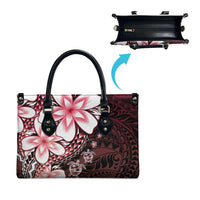 Polynesia Romantic Valentine Leather Bag Sea Turtle Couple With Red Gradient Plumeria