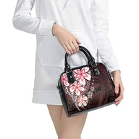 Polynesia Romantic Valentine Shoulder Handbag Sea Turtle Couple With Red Gradient Plumeria
