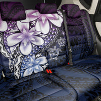 Polynesia Romantic Valentine Back Car Seat Cover Sea Turtle Couple With Purple Gradient Plumeria