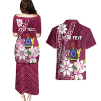 Personalised Cook Island Mangaia Gospel Day Couples Matching Puletasi and Hawaiian Shirt Floral Tribal Pattern LT05 - Polynesian Pride