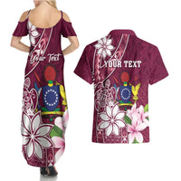 Personalised Cook Island Mangaia Gospel Day Couples Matching Summer Maxi Dress and Hawaiian Shirt Floral Tribal Pattern LT05 - Polynesian Pride