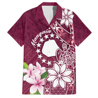 Personalised Cook Island Mangaia Gospel Day Hawaiian Shirt Floral Tribal Pattern LT05 Maroon - Polynesian Pride