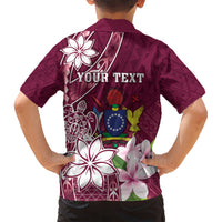 Personalised Cook Island Mangaia Gospel Day Kid Hawaiian Shirt Floral Tribal Pattern