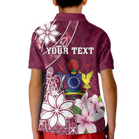 Personalised Cook Island Mangaia Gospel Day Kid Polo Shirt Floral Tribal Pattern