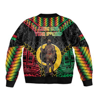 Vanuatu 46th Anniversary Independence Day Bomber Jacket Melanesian Warrior With Sand Drawing Pattern LT05 - Polynesian Pride