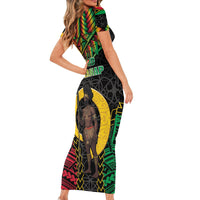 Vanuatu 46th Anniversary Independence Day Family Matching Short Sleeve Bodycon Dress and Hawaiian Shirt Melanesian Warrior With Sand Drawing Pattern LT05 - Polynesian Pride