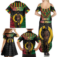 Vanuatu 46th Anniversary Independence Day Family Matching Summer Maxi Dress and Hawaiian Shirt Melanesian Warrior With Sand Drawing Pattern LT05 - Polynesian Pride