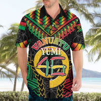 Vanuatu 46th Anniversary Independence Day Hawaiian Shirt Melanesian Warrior With Sand Drawing Pattern LT05 - Polynesian Pride
