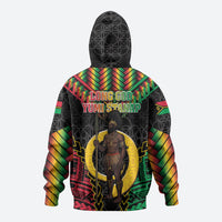 Vanuatu 46th Anniversary Independence Day Hoodie Melanesian Warrior With Sand Drawing Pattern LT05 - Polynesian Pride