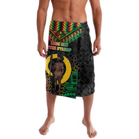 Vanuatu 46th Anniversary Independence Day Lavalava Melanesian Warrior With Sand Drawing Pattern LT05 Black - Polynesian Pride