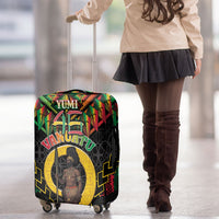 Vanuatu 46th Anniversary Independence Day Luggage Cover Melanesian Warrior With Sand Drawing Pattern LT05 - Polynesian Pride