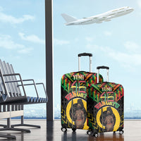 Vanuatu 46th Anniversary Independence Day Luggage Cover Melanesian Warrior With Sand Drawing Pattern LT05 - Polynesian Pride