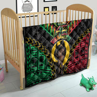Vanuatu 46th Anniversary Independence Day Quilt Melanesian Warrior With Sand Drawing Pattern LT05 - Polynesian Pride