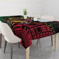 Vanuatu 46th Anniversary Independence Day Tablecloth Melanesian Warrior With Sand Drawing Pattern LT05 - Polynesian Pride
