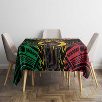 Vanuatu 46th Anniversary Independence Day Tablecloth Melanesian Warrior With Sand Drawing Pattern LT05 - Polynesian Pride