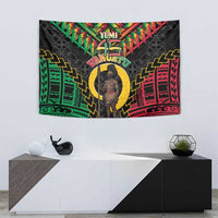Vanuatu 45th Anniversary Independence Day Tapestry Melanesian Warrior With Sand Drawing Pattern LT05