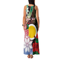 Personalised Vanuatu Shefa Day Family Matching Tank Maxi Dress and Hawaiian Shirt Floral Pattern