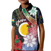 Personalised Vanuatu Shefa Day Kid Polo Shirt Floral Pattern