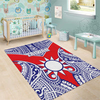 Taiwan Area Rug Austronesian Tribal Tattoo Red - Polynesian Pride