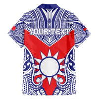 Personalised Taiwan Family Matching Long Sleeve Bodycon Dress and Hawaiian Shirt Austronesian Tribal Tattoo Red LT05 - Polynesian Pride