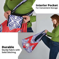 Taiwan Grocery Bag Austronesian Tribal Tattoo Red - Polynesian Pride