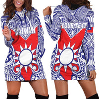 Personalised Taiwan Hoodie Dress Austronesian Tribal Tattoo Red - Polynesian Pride