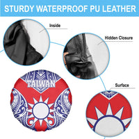 Taiwan Spare Tire Cover Austronesian Tribal Tattoo Red - Polynesian Pride