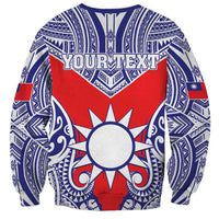 Personalised Taiwan Sweatshirt Austronesian Tribal Tattoo Red - Polynesian Pride
