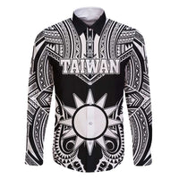 Personalised Taiwan Family Matching Mermaid Dress and Hawaiian Shirt Austronesian Tribal Tattoo Black - Polynesian Pride